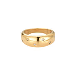 Bague or en acier inoxydable avec strass d'étoiles