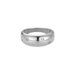 Bague argent en acier inoxydable avec strass d'étoiles