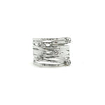 Grosse Bague ajustable argent en acier inoxydable avec strass